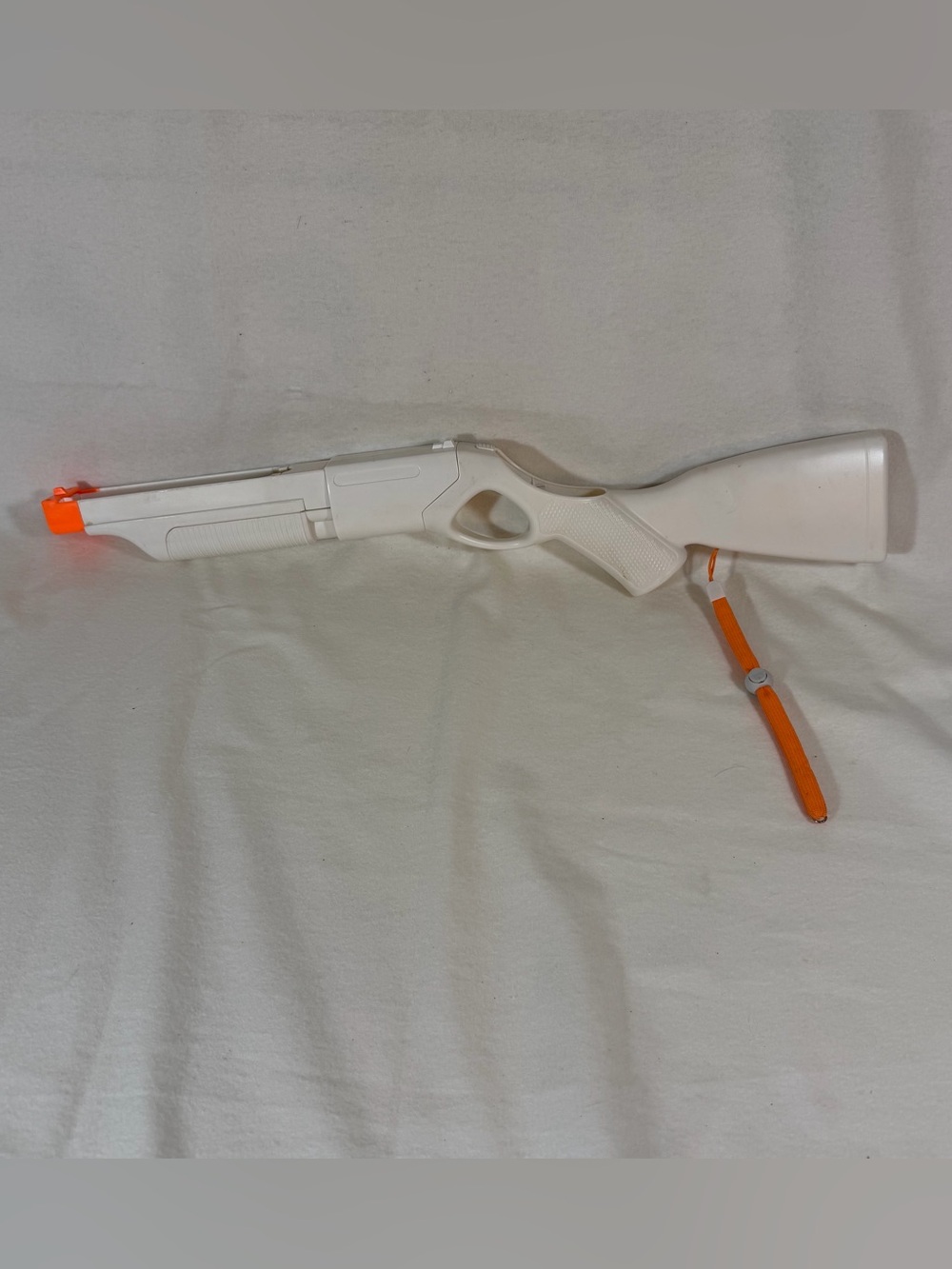 Nintendo Wii Shotgun Controller Shell Remote Nunchuk Holder Orange Tip And Strap